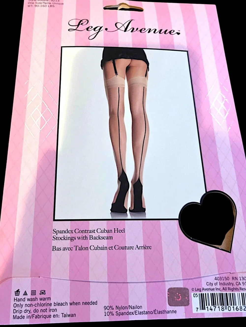 NIP Seamed Sheer Thigh-High Stockings in Nude with Black Seam -